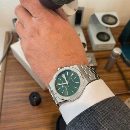 Maurice Lacroix Aikon Date Quartz Green Dial Silver Steel Strap Watch for Men - AI1108-SS002-630-1 Buy Now By Maurice Lacroix
