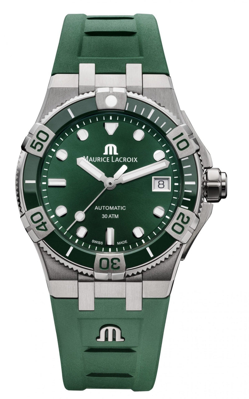 Maurice Lacroix Aikon Venturer Green Dial Green Rubber Strap Watch for Men - AI6057-SSL50-630-5 Buy Now By Maurice Lacroix