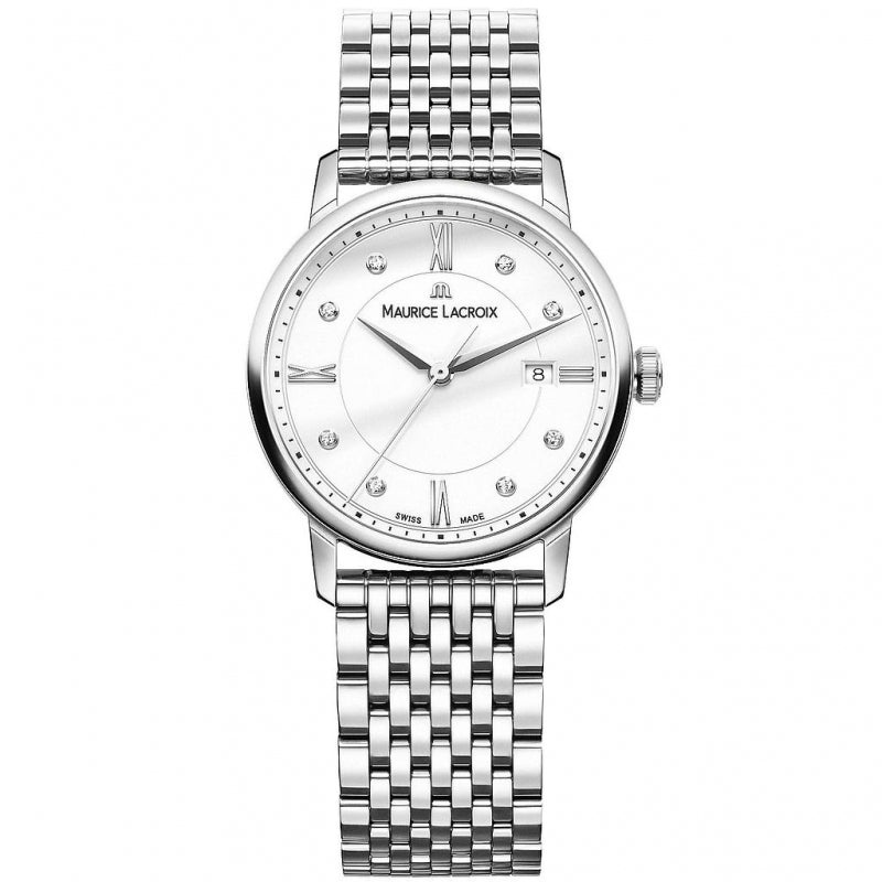 Maurice Lacroix Eliros Date White Dial Silver Steel Strap Watch for Women - EL1094-SS002-150-1 Buy Now By Maurice Lacroix