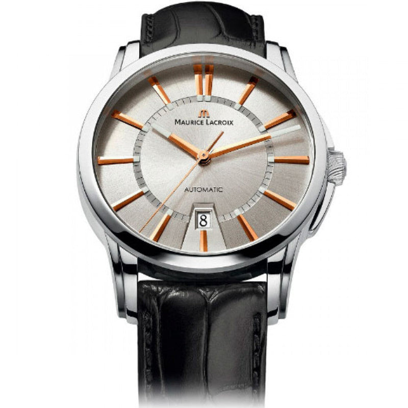 Maurice Lacroix Pontos Silver Dial Black Leather Strap Watch For Men - PT6148-SS001-131 Buy Now By Maurice Lacroix