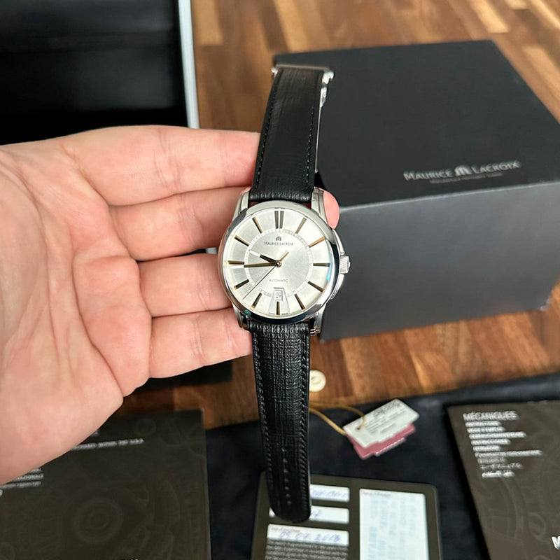 Maurice Lacroix Pontos Silver Dial Black Leather Strap Watch For Men - PT6148-SS001-131 Buy Now By Maurice Lacroix