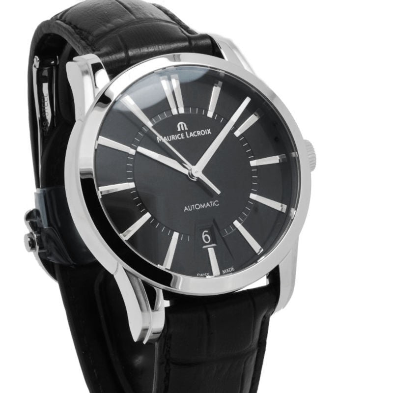 Maurice Lacroix Pontos Date Automatic Black Dial Black Leather Strap Watch For Men - PT6148-SS001-330 Buy Now By Maurice Lacroix