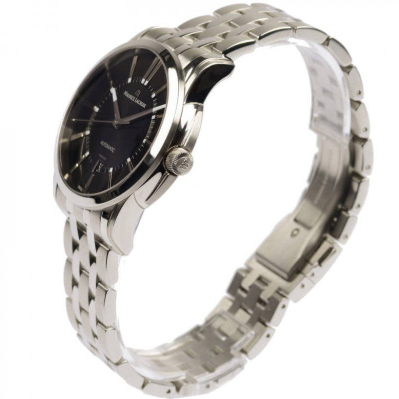 Maurice Lacroix Pontos Date Automatic Black Dial Silver Steel Strap Watch For Men - PT6148-SS002-330 Buy Now By Maurice Lacroix