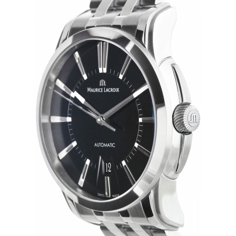 Maurice Lacroix Pontos Date Automatic Black Dial Silver Steel Strap Watch For Men - PT6148-SS002-330 Buy Now By Maurice Lacroix