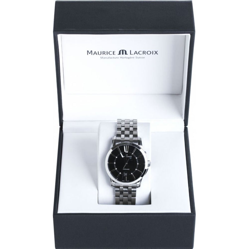 Maurice Lacroix Pontos Date Automatic Black Dial Silver Steel Strap Watch For Men - PT6148-SS002-330 Buy Now By Maurice Lacroix