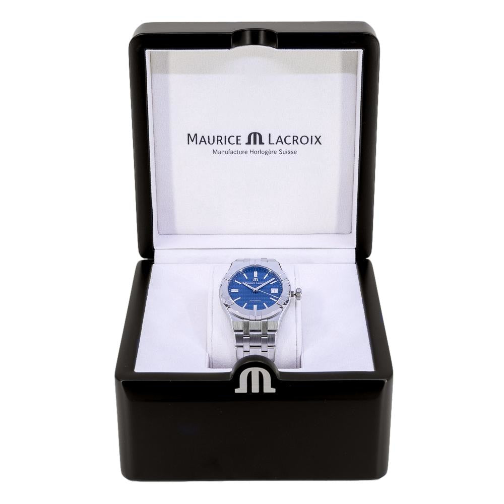 Maurice Lacroix Aikon Automatic Blue Dial Silver Steel Strap Watch for Women - AI1807-SS002-430-1