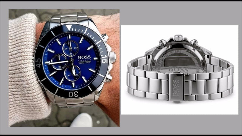 Hugo Boss Ocean Edition Chronograph Blue Dial Silver Steel Strap Watch for Men - 1513704 Buy Now By Hugo Boss