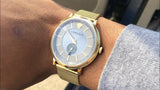 Versace V Circle Quartz Gold Dial Gold Mesh Bracelet Watch For Men - VBQ070017 Buy Now By Versace
