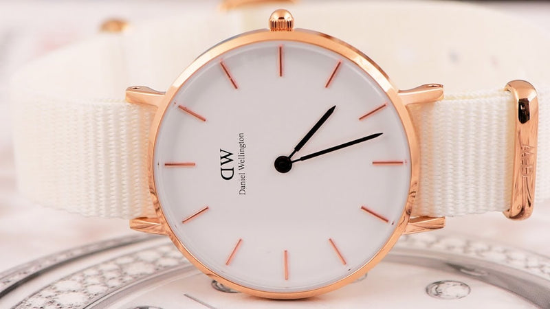 Daniel Wellington Classic Petite Dover White Dial White Nylon Strap Watch For Women - DW00100311 Buy Now By Daniel Wellington