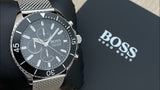 Shop Hugo Boss Ocean Edition Black Dial Silver Mesh Bracelet Watch for Men - 1513701 in USA
