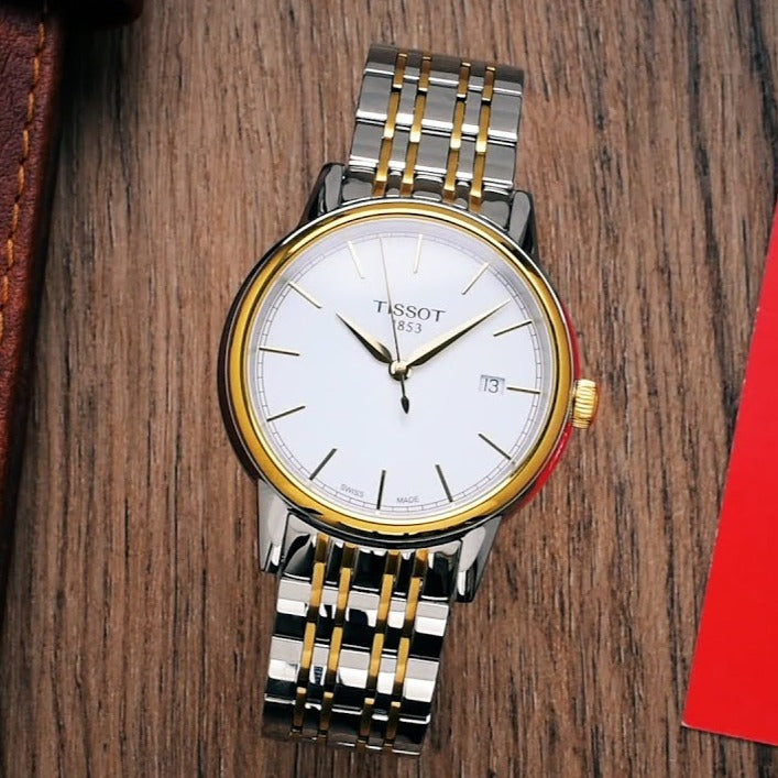Tissot T Classic Carson Quartz White Dial Two Tone Steel Strap Watch for Men - T085.410.22.011.00 Buy Now By Tissot