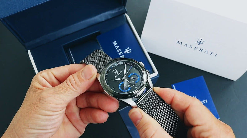Maserati Traguardo Chronograph Black Dial Mesh Bracelet Watch For Men - R8873612006 Buy Now By Maserati