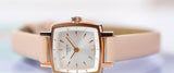 Shop Tissot T Lady Lovely Square White Dial Pink Leather Strap Watch For Women - T058.109.36.031.00 in USA