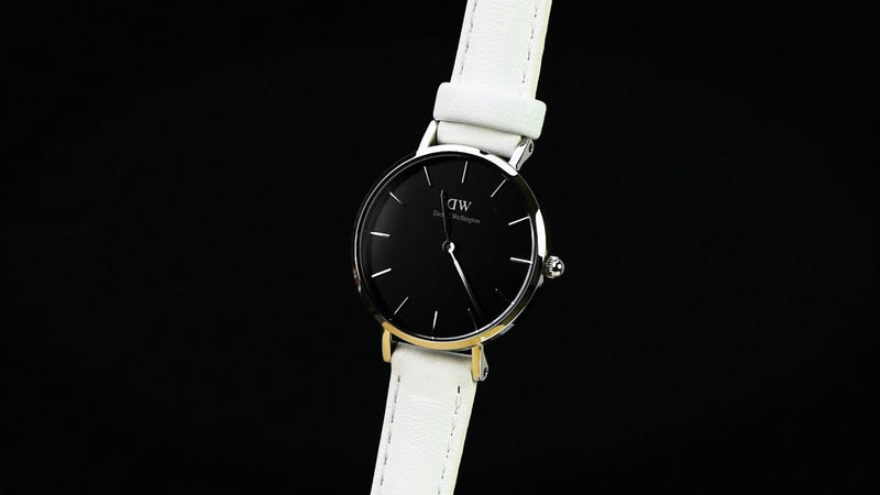 Daniel Wellington Classic Petite Bondi Black Dial White Leather Strap Watch for Women - DW00100286 Buy Now By Daniel Wellington