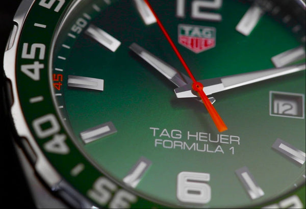 Shop Tag Heuer Formula 1 Limited Edition Green Dial Silver Steel Strap Watch for Men - WAZ1017.BA0842 in USA