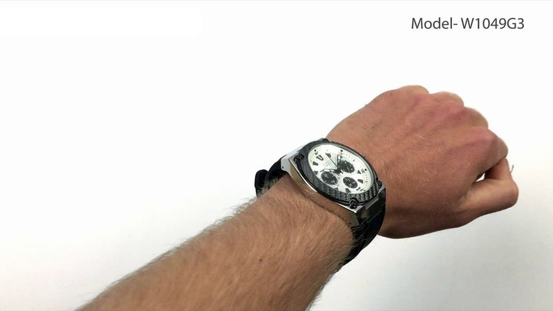 Guess Legacy White Dial Black Rubber Strap Watch For Men - W1049G3 Buy Now By Guess