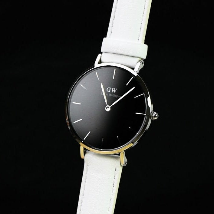 Daniel Wellington Classic Petite Bondi Black Dial White Leather Strap Watch For Women - DW00100284 Buy Now By Daniel Wellington