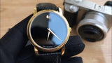 Movado Museum Black Dial Black Leather Strap Watch For Men - 2100005 Buy Now By Movado