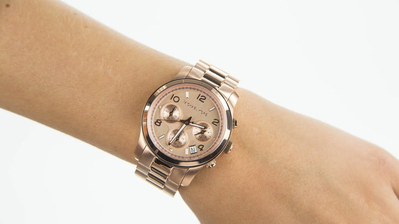 Michael Kors Runway Rose Gold Dial Rose Gold Steel Strap Watch for Women - MK5128 Buy Now By Michael Kors
