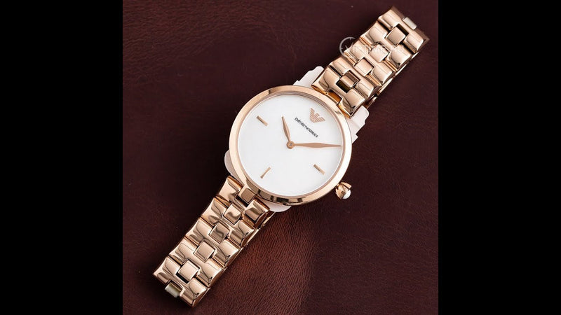 Emporio Armani Arianna Analog Mother of Pearl Dial Rose Gold Steel Strap Watch For Women - AR11196 Buy Now By Emporio Armani