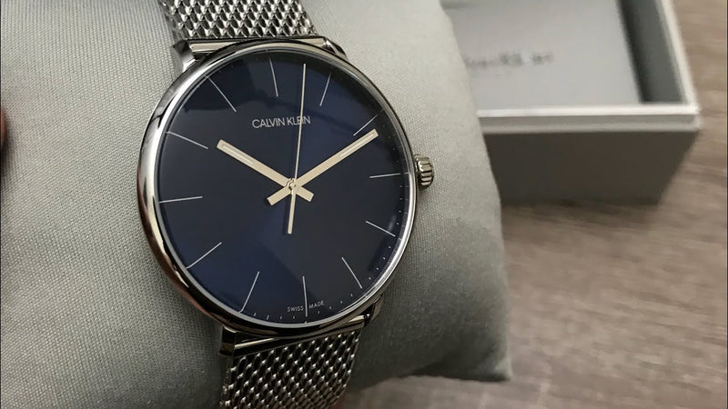Calvin Klein High Noon Black Dial Silver Mesh Bracelet Watch for Men - K8M21121 Buy Now By Calvin Klein