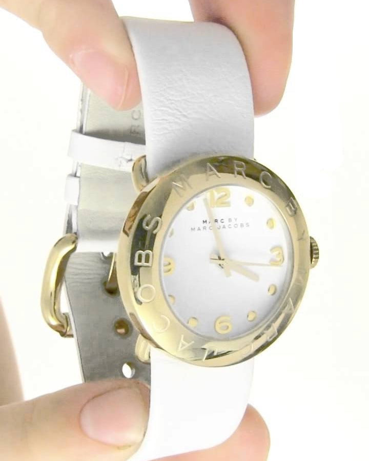 Marc Jacobs Amy White Dial White Leather Strap Watch for Women - MBM1150 Buy Now By Marc Jacobs