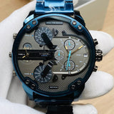 Shop Diesel Daddy 2.0 Chronograph Quartz Grey Dial Blue Steel Strap Watch For Men - DZ7414 in USA