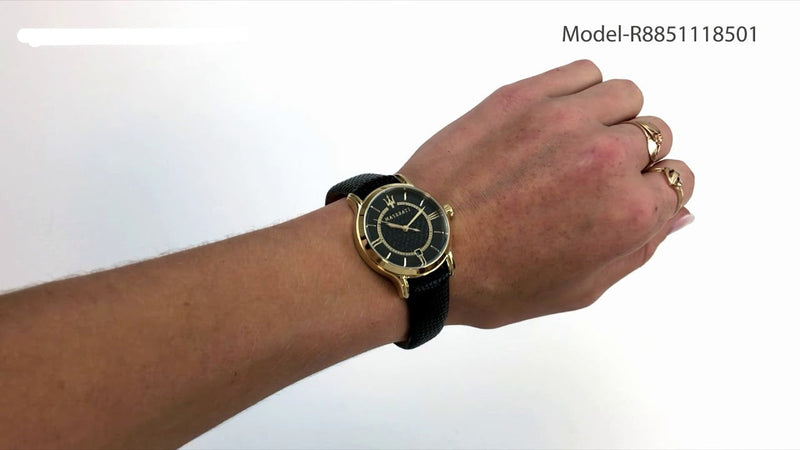 Maserati Epoca Black Dial Black Leather Strap Watch For Women - R8851118501 Buy Now By Maserati