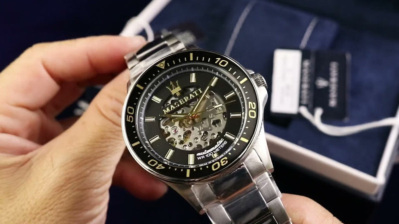 Maserati SFIDA Automatic Black Dial Silver Steel Strap Watch For Men - R8823140002 Buy Now By Maserati
