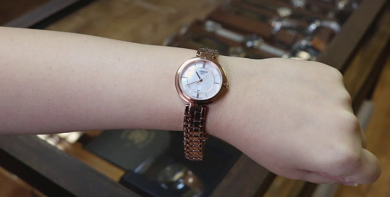 Tissot T Lady Flamingo Mother of Pearl Dial Rose Gold Steel Strap Watch For Women - T094.210.33.111.01 Buy Now By Tissot