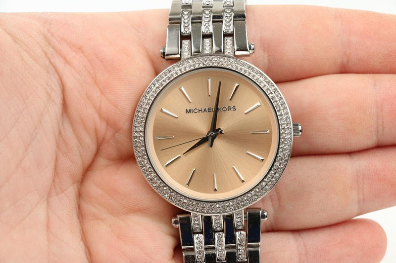 Michael Kors Darci Orange Dial Silver Stainless Steel Strap Watch for Women - MK3218 Buy Now By Michael Kors