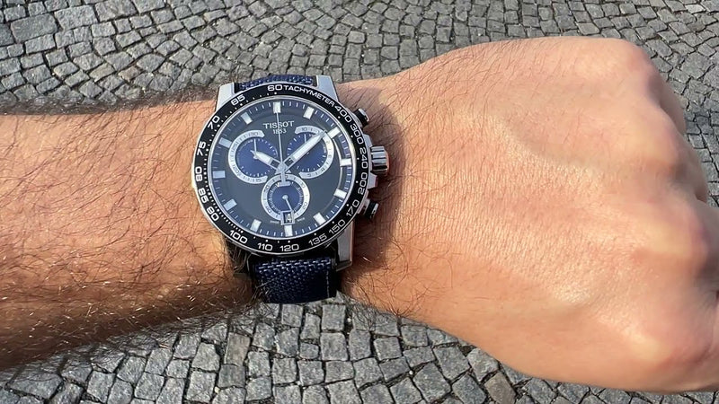 Tissot Supersport Chrono Black Dial Blue Nylon Strap Watch for Men - T125.617.17.051.03 Buy Now By Tissot