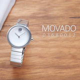 Shop Movado Edge Silver Dial Silver Steel Strap Watch for Women - 3680012 in USA