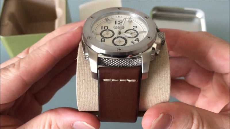 Fossil Modern Machine White Dial Brown Leather Strap Watch for Men - FS4929 Buy Now By Fossil