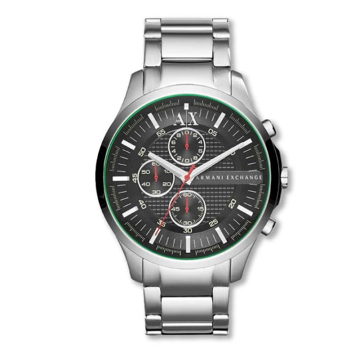 Armani Exchange Hampton Chronograph Black Dial Silver Steel Strap Watch For Men - AX2163 Buy Now By Armani Exchange