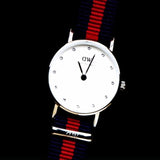 Daniel Wellington Classy Oxford White Dial Two Tone Nylon Strap Watch For Women - DW00100072