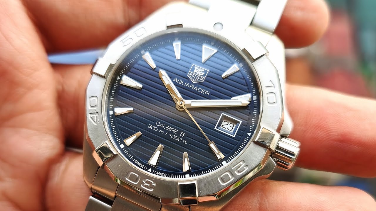 Tag Heuer Aquaracer Automatic Blue Dial Silver Steel Strap Watch for Men - WAY2112.BA0928
