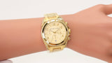 Michael Kors Runway Gold Dial Gold Steel Strap Watch for Women - MK5166