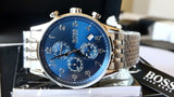Hugo Boss Navigator Chronograph Blue Dial Silver Steel Strap Watch for Men - 1513498 Buy Now By Hugo Boss