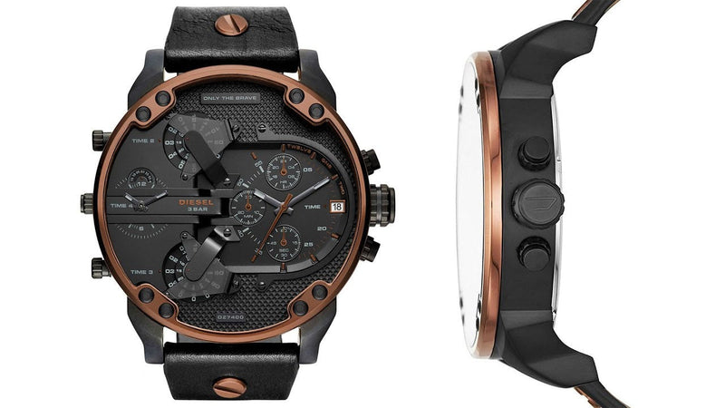 Diesel Mr Daddy 2.0 Chronograph Black Dial Black Steel Strap Watch For Men - DZ7400 Buy Now By Diesel