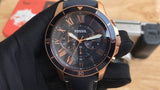 Fossil Grant Sport Chronograph Blue Dial Blue Leather Strap Watch for Men - FS5237 Buy Now By Fossil