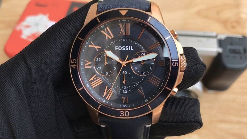 Fossil Grant Sport Chronograph Blue Dial Blue Leather Strap Watch for Men - FS5237 Buy Now By Fossil