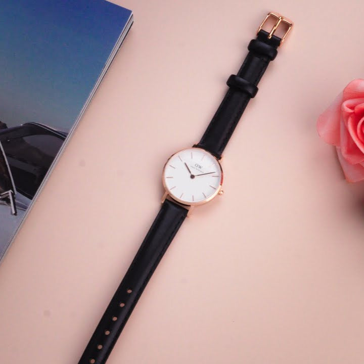 Daniel Wellington Classic Petite Sheffield White Dial Black Leather Strap Watch For Women - DW00100230 Buy Now By Daniel Wellington