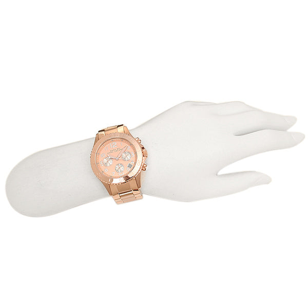 Marc Jacobs Rock Chronograph Rose Gold Dial Rose Gold Steel Strap Watch for Women - MBM3156 Buy Now By Marc Jacobs