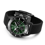 Breitling Superocean Heritage B01 Chronograph 44 Green Dial Black Mesh Bracelet Watch for Men - MB01621A1L1S1