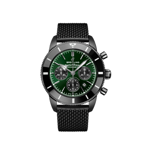 Breitling Superocean Heritage B01 Chronograph 44 Green Dial Black Mesh Bracelet Watch for Men - MB01621A1L1S1