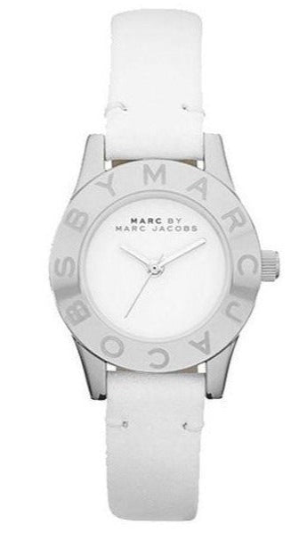 Shop Marc Jacobs Blade White Dial White Leather Strap Watch for Women - MBM1097 in USA