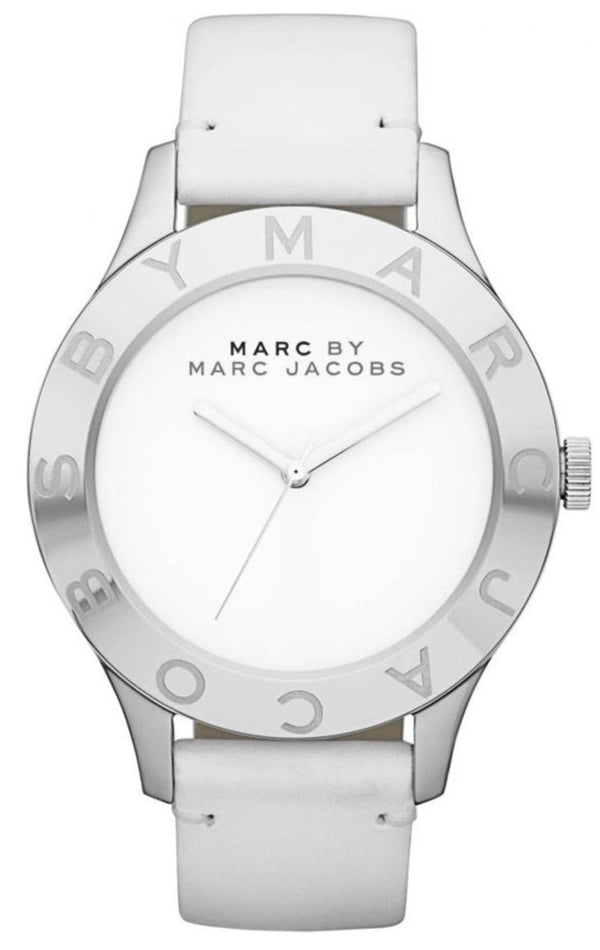 Shop Marc Jacobs Blade White Dial White Leather Strap Watch for Women - MBM1200 in USA