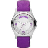 Shop Marc Jacobs Baby Dave Silver Dial Purple Leather Strap Watch for Women - MBM1262 in USA