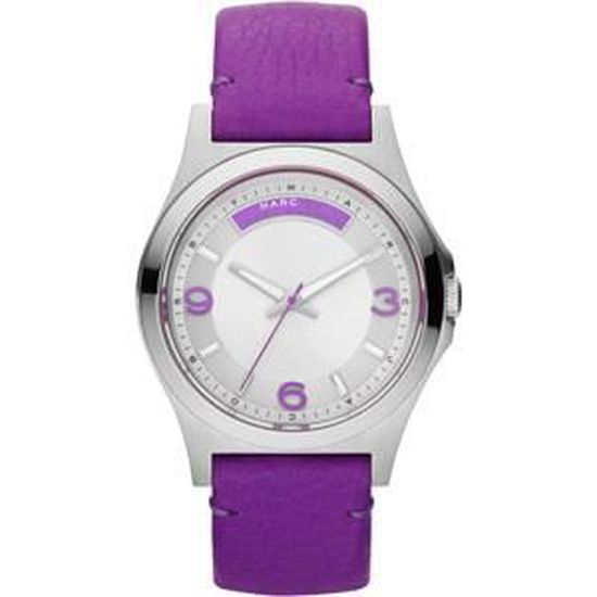 Shop Marc Jacobs Baby Dave Silver Dial Purple Leather Strap Watch for Women - MBM1262 in USA